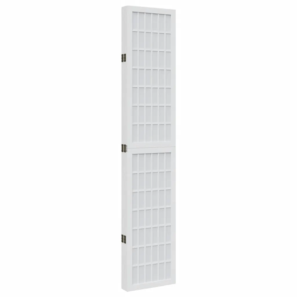 vidaXL Divisorio Ambienti 5Pannelli Bianco Legno Massello di Paulownia