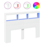 Testiera | Testata con Contenitore a LED Bianca 140x17x102 cm