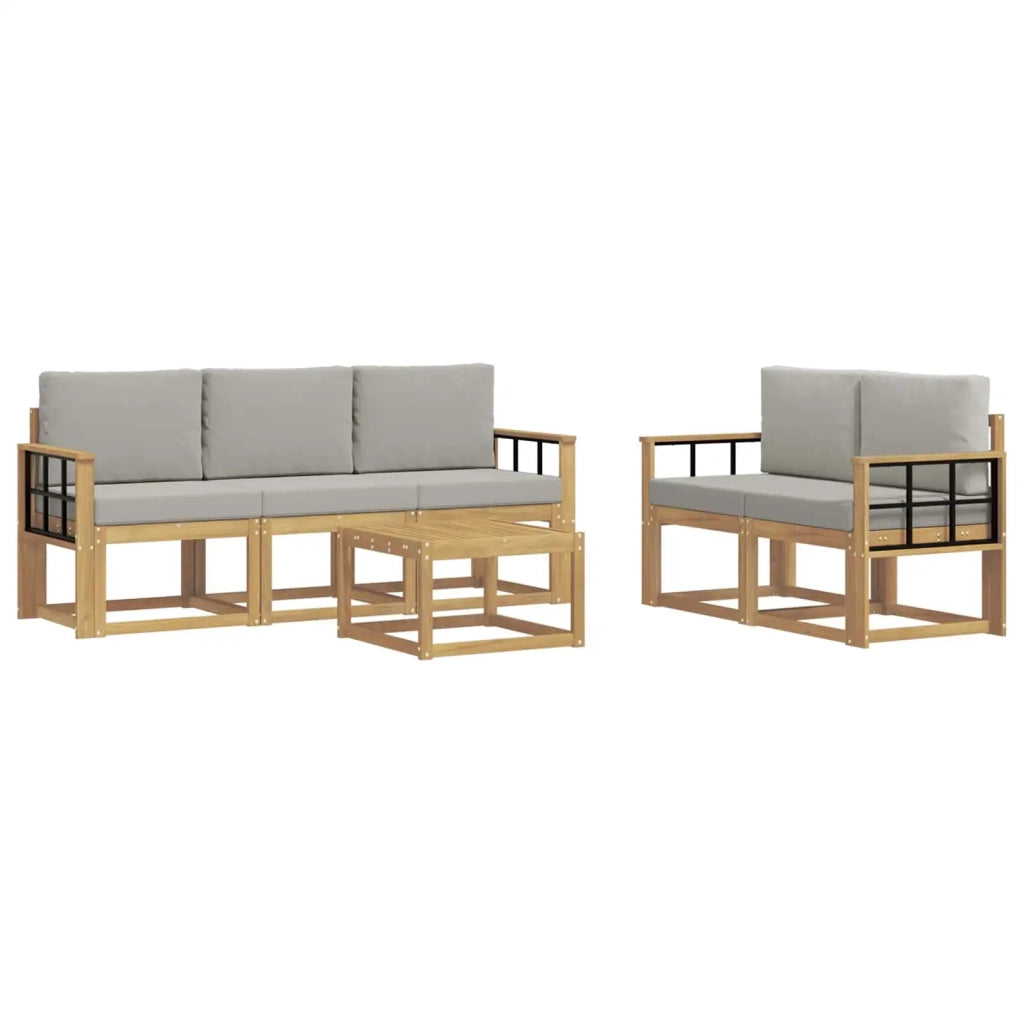Set di divani da esterno 6 pcs Bianco e Grigio Chiaro 3387255