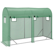 EasyComfort Serra Tunnel da Giardino per Piante e Orto, Serra da Balcone con 2 Porte Avvolgibili e 4 Finestre, Copertura in PE Struttura in Acciaio, 3x1x2m