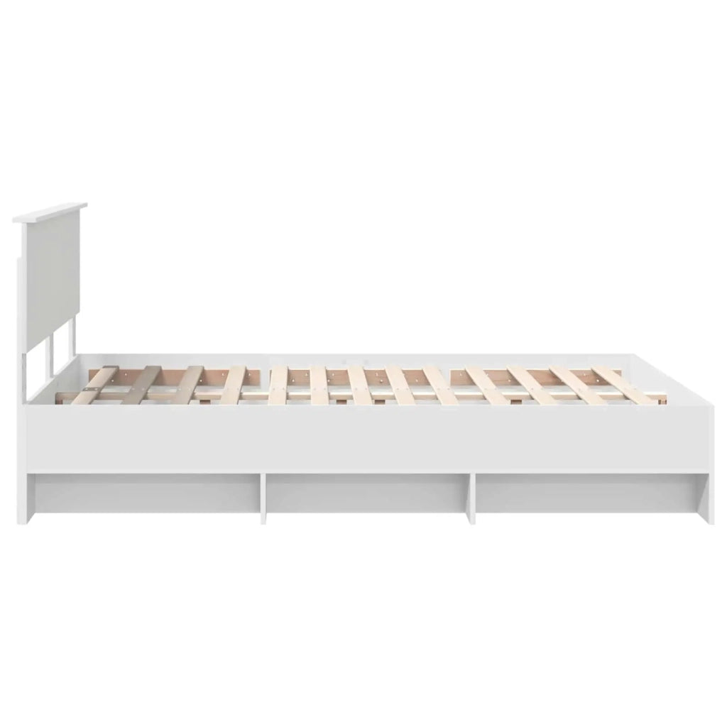 Struttura del letto-Giroletto-Rete del Letto Bianco 160 x 200 cm Legno multistrato 577671