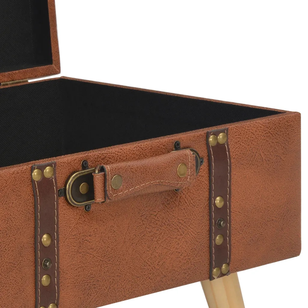 Sgabello con Contenitore 40 cm in Similpelle Tanno cod mxl 50350
