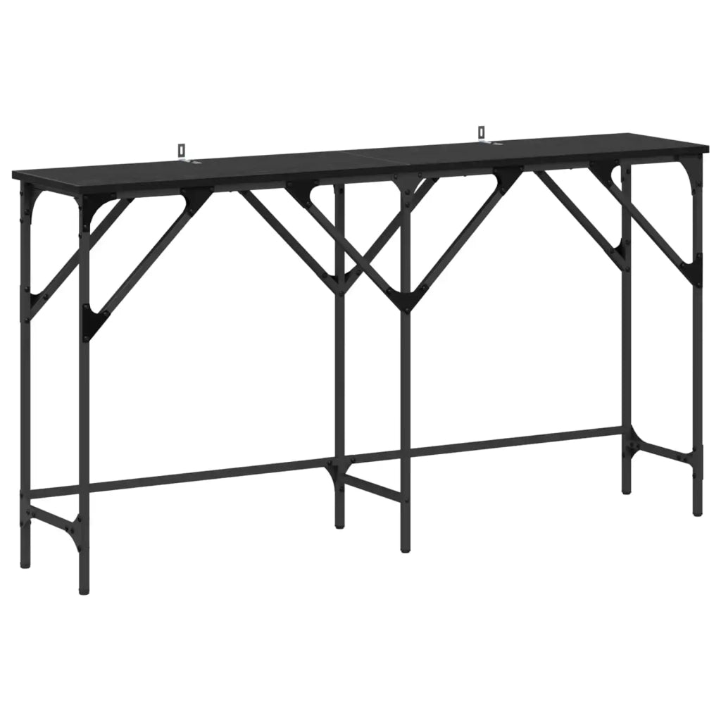Tavolo consolle Rovere Nero 140 x 29 x 75 cm Legno multistrato 883530