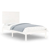 Letto singolo | Letto per adulti | Giroletto senza Materasso Bianco 100x200 cm Legno Massello Pino