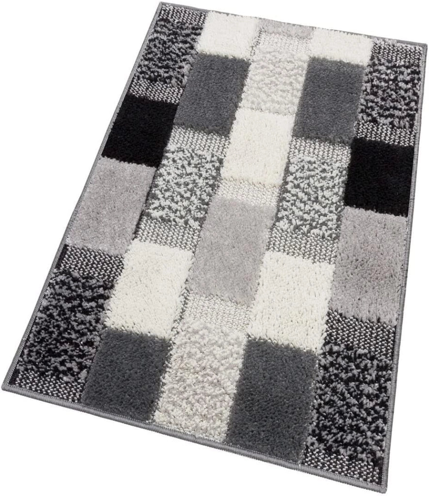 Tappeto Bagno 50x80 cm Moderno Soffice Antiscivolo Assorbente Doccia Grigio