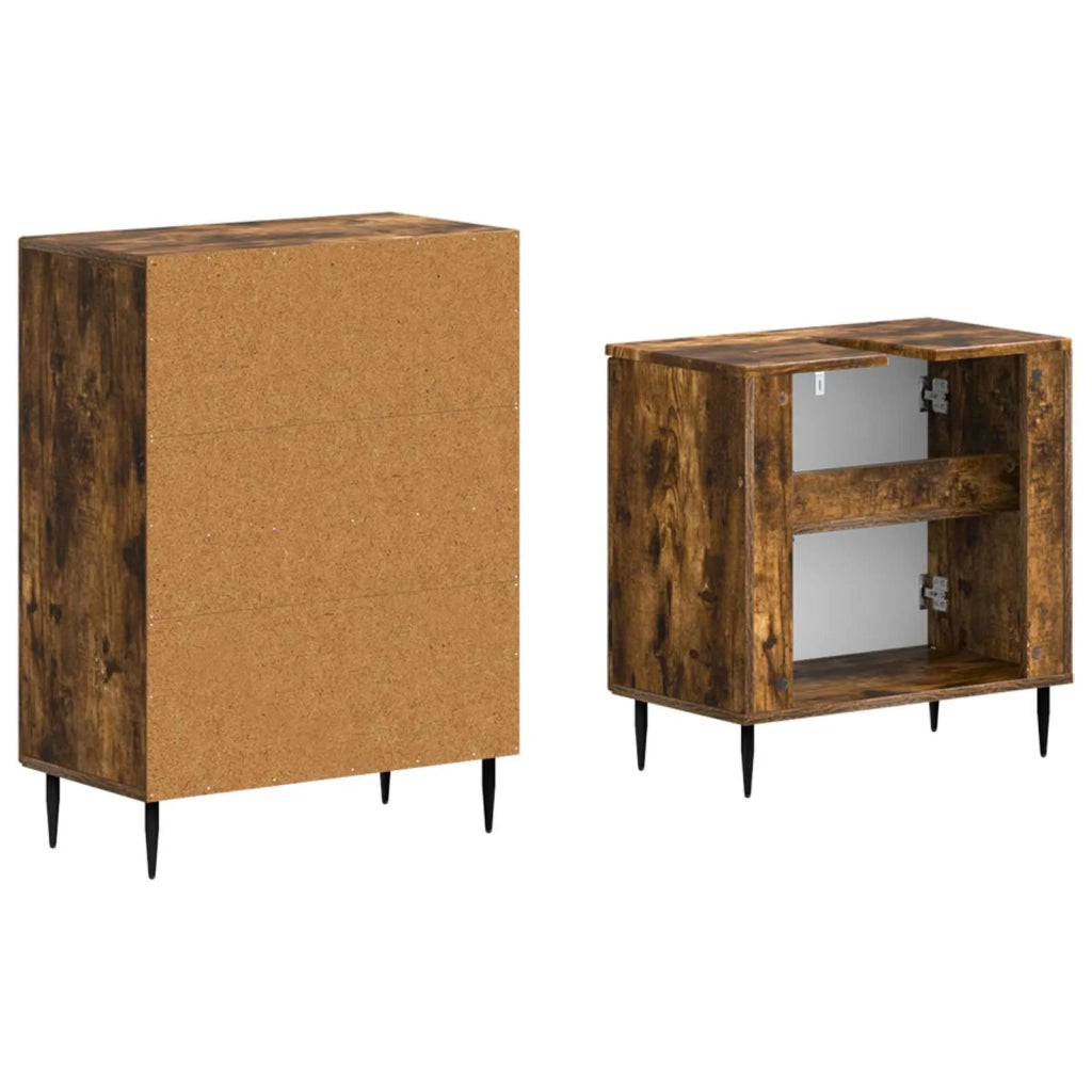Set di Armadi da Bagno da 2 Pezzi HAARLEM Rovere Fumo 3417617