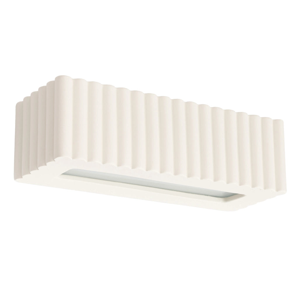 Applique ceramica beige rettangolare su/giù E27 SULKIO