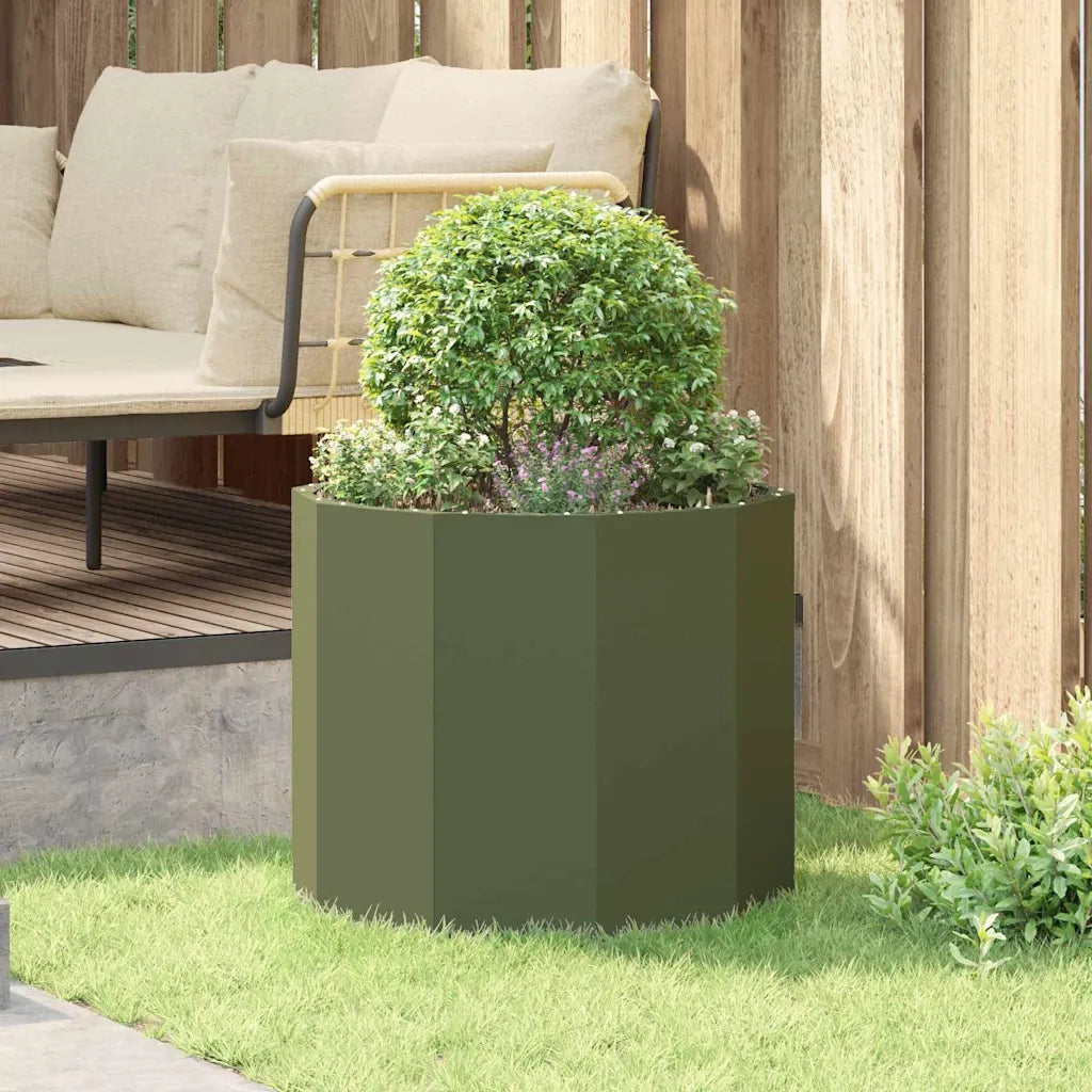 Fioriera Verde oliva 60 x 60 x 50 cm Acciaio 883762