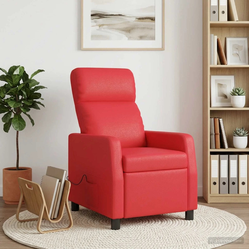 Divano Sedia-Poltrona Massaggiante Rosso Similpelle 122358