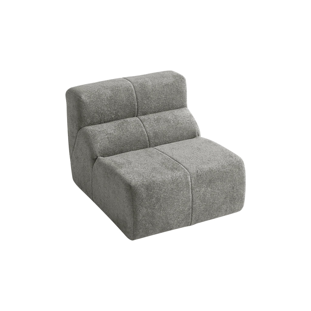 Poltrona singola compressa in velluto grigio chiaro 94x110x79 cm con schiuma ad alta densità