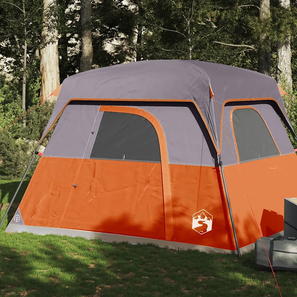 Tenda da Campeggio a Cabina 4 Persone Arancione Impermeabile 94544