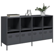 Credenza Antracite 135x39x73,5 cm in Acciaio Laminato a Freddo