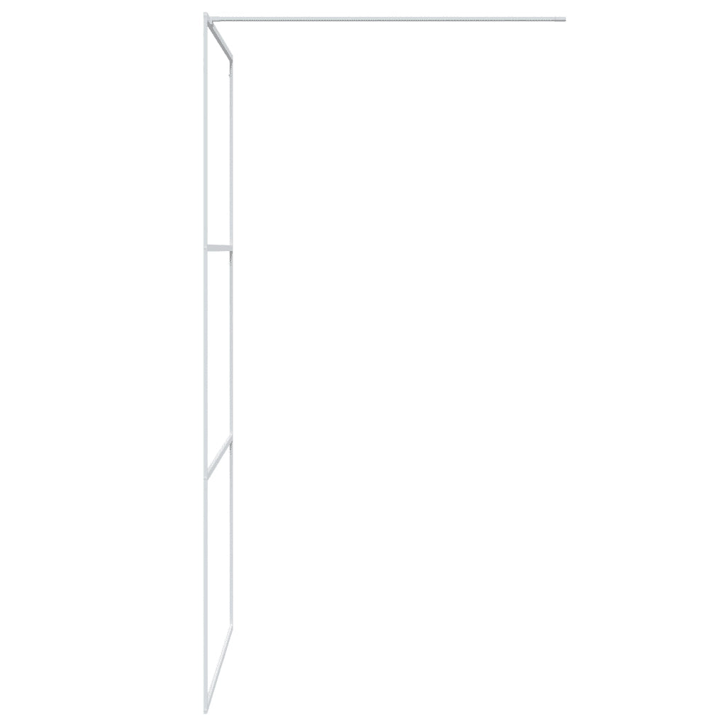 Parete Doccia Walk in Bianca 100x195 cm Vetro Trasparente ESG 152122