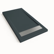 Piatto doccia Bidai con bordo 80X100 cm colore Grigio grafite RAL 7016 griglia in Acciaio
