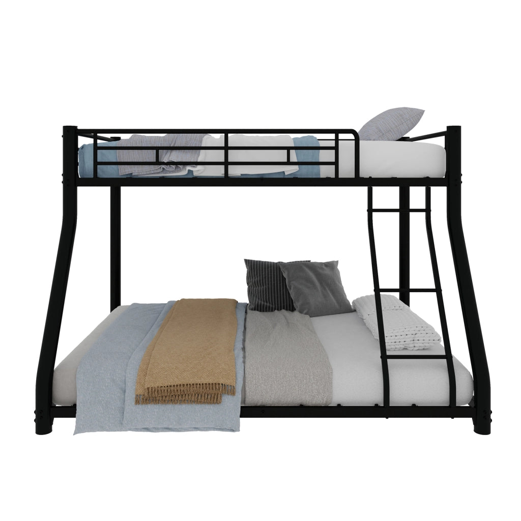 Letto a castello twin over full in ferro nero 105x200 cm