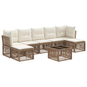 Set Divano da Giardino 8 pcs Beige polyrattan