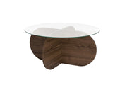 Tavolo basso in legno "Aeris" - 75 x 75 x 35 cm - Noyer Trasparente