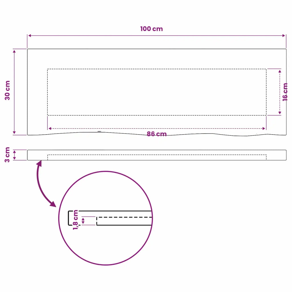 Piano del Tavolo Rettangolare 90 x 50 x 3,5 cm Rettangolare 938407