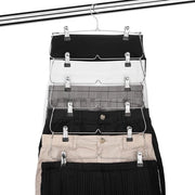 Hangers perimetrali spazia occupanti per abiti femminili corti e pantaloni - 6 strati pieghevoli hangers metallici con finitura cromata - set di 4 hangers per pantaloni