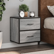 Comodino a Muro Grigio Sonoma 40x31x39,5 cm