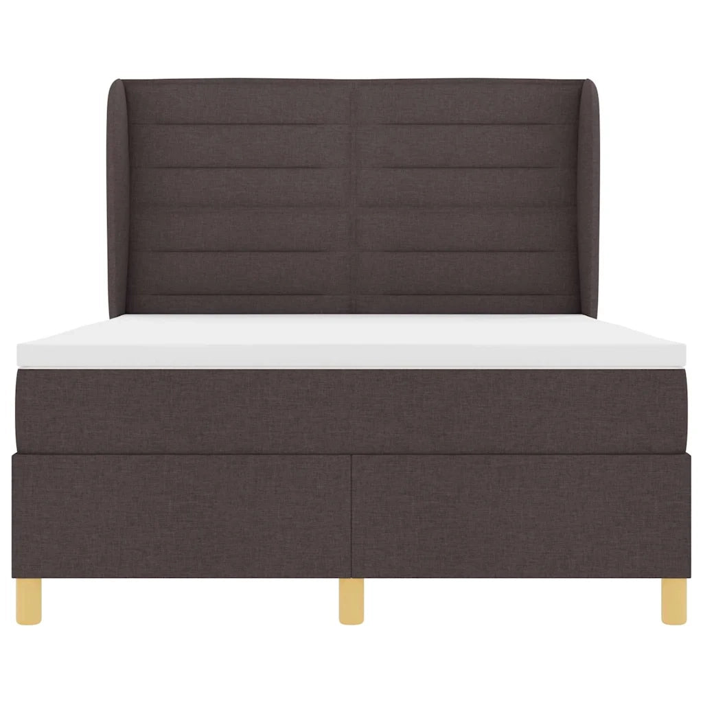 Letto a molle con materasso Marrone Scuro 200 x 160 cm Tessuto 3340700