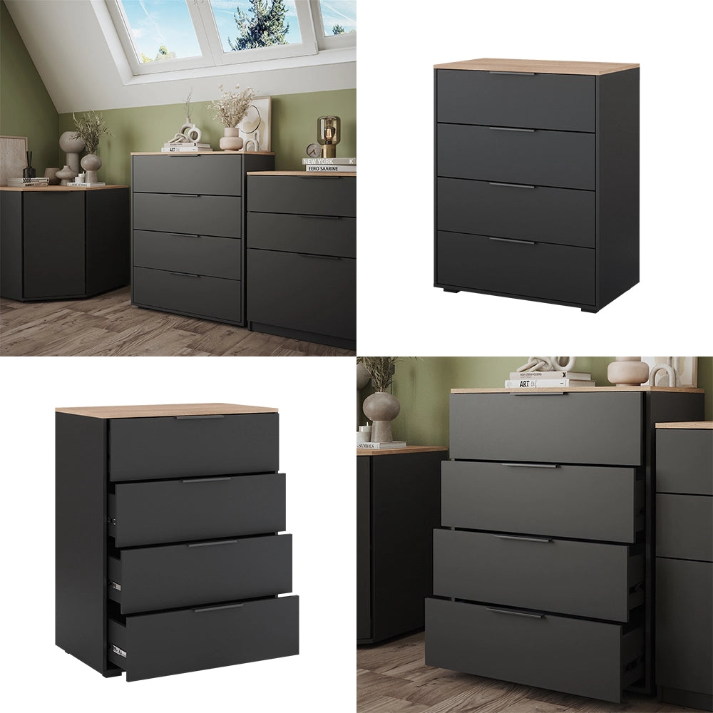 Vicco Credenza Antracite 30 x 83.6 cm con 4 cassetti