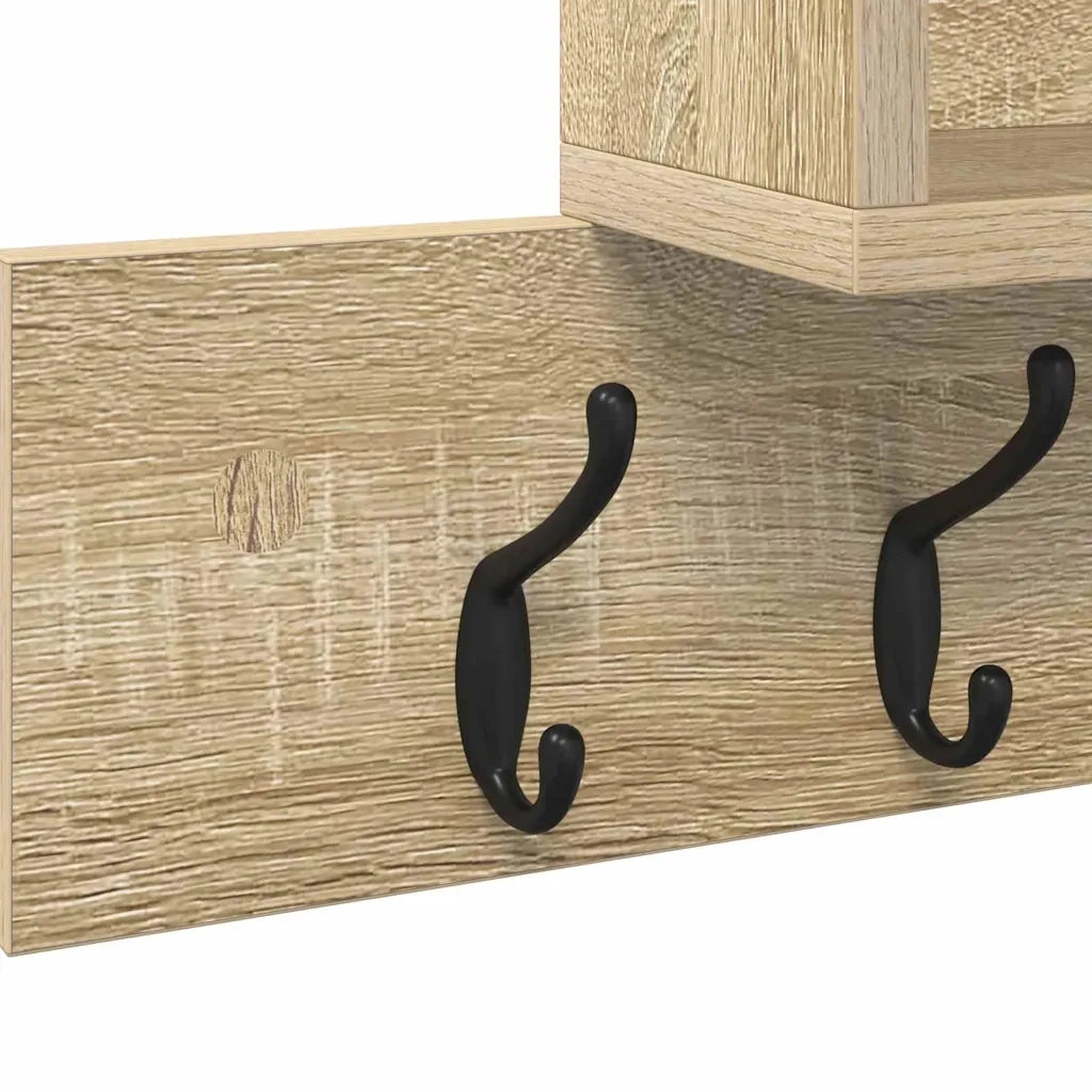 vidaXL Appendiabiti a muro rovere sonoma 100 x 12 x 43.5 cm