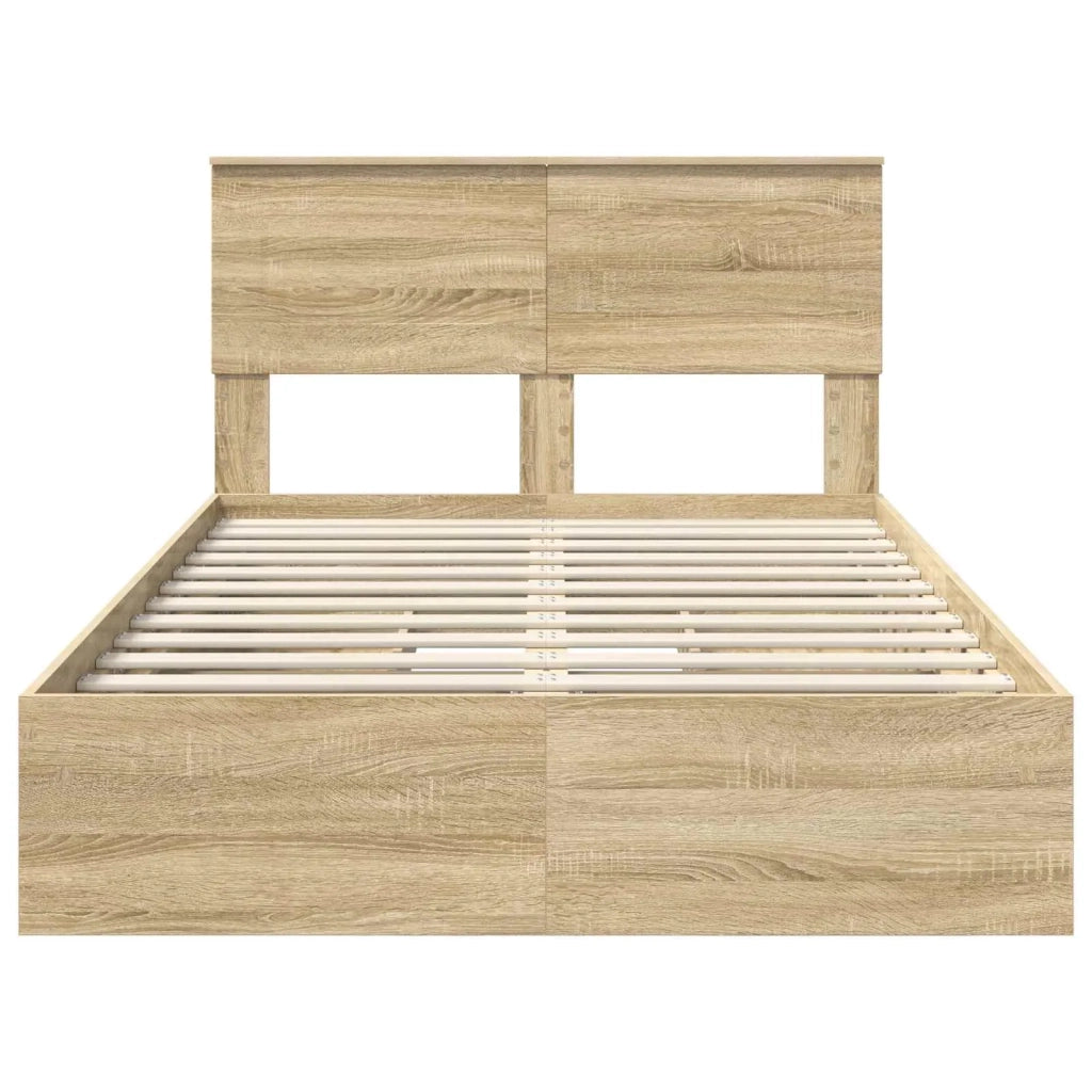 Letto con Contenitore con testiera Rovere Sonoma 135 x 190 cm 3408468