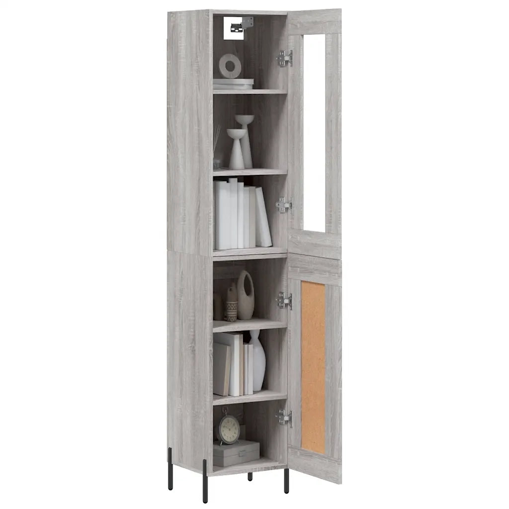 Credenza Grigio Sonoma 34,5x34x180 cm in Legno Multistrato 3199503