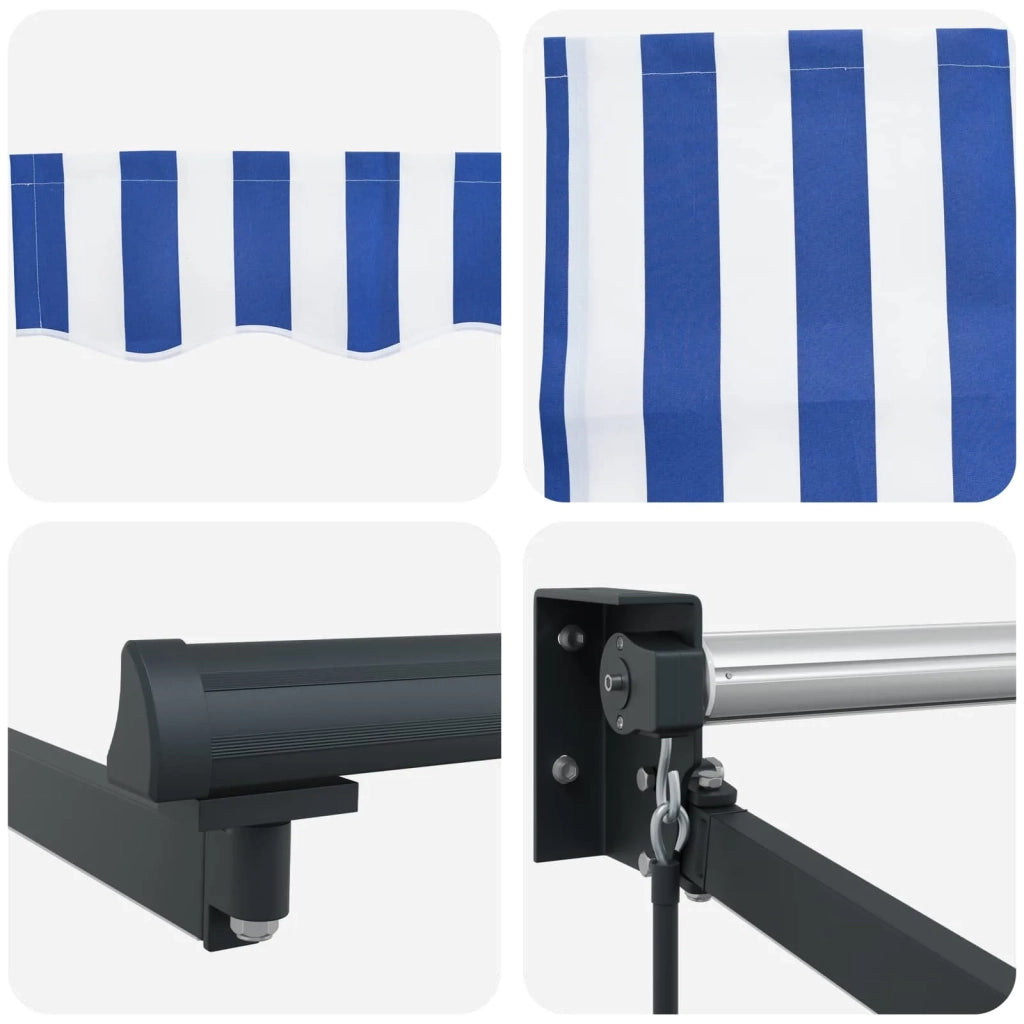 Tenda retrattile manuale con LED Blu, Bianco, Antracite 5 x 3 m 3419493