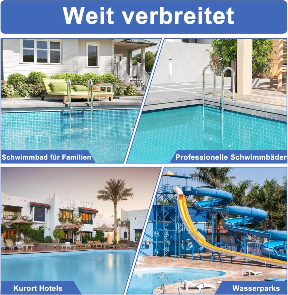 Scala per piscina in acciaio inox, 3 livelli, 132 cm, con cuscinetto antiscivolo e corrimano curvo, scaletta per piscina
