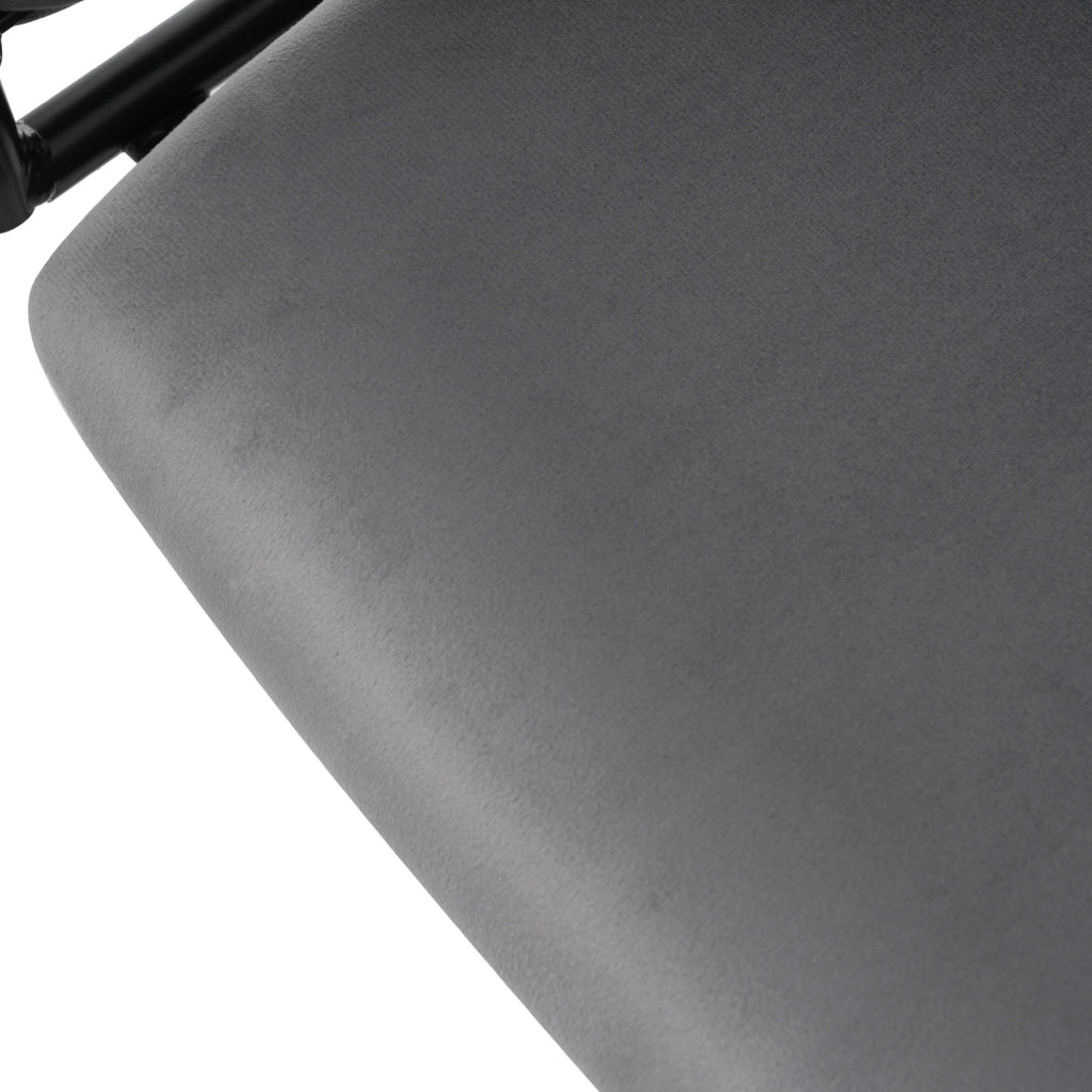Set di 2 sedie girevoli - schienale ergonomico - in velluto - grigio - 62×60×57 cm