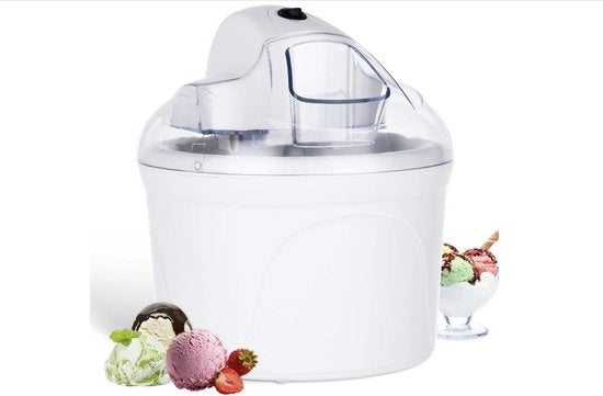 Igloo Professionale Ijsmachine - Testwinnaar - Softijsmachine per Casa - Yoghurtmaker e Ijsmaker per Ici - Gelato e Sorbetto - 1,5l Cremolato - Bianco - incl. Ricetta - Riciclabile