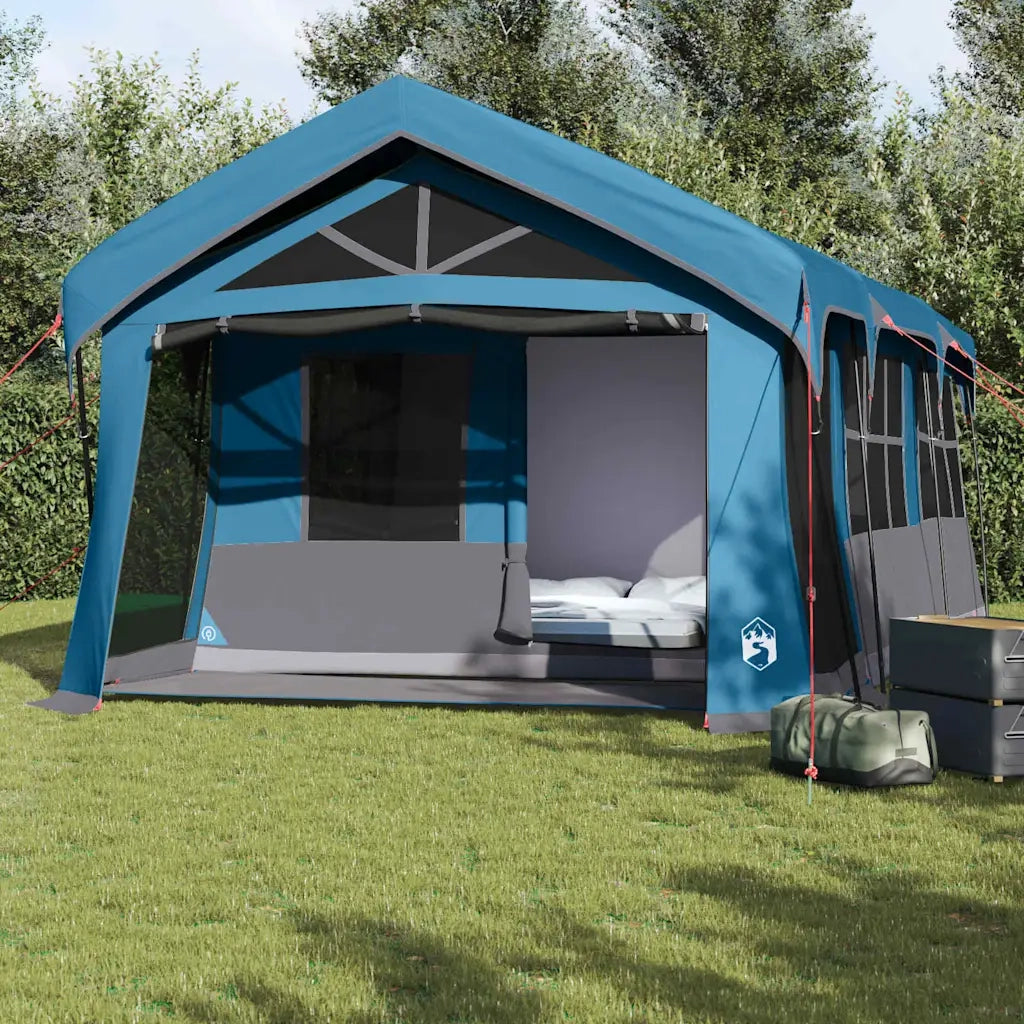 Tenda Familiare-Tenda da campeggio Blu e Grigio 620 x 322 x 240 cm Poliestere