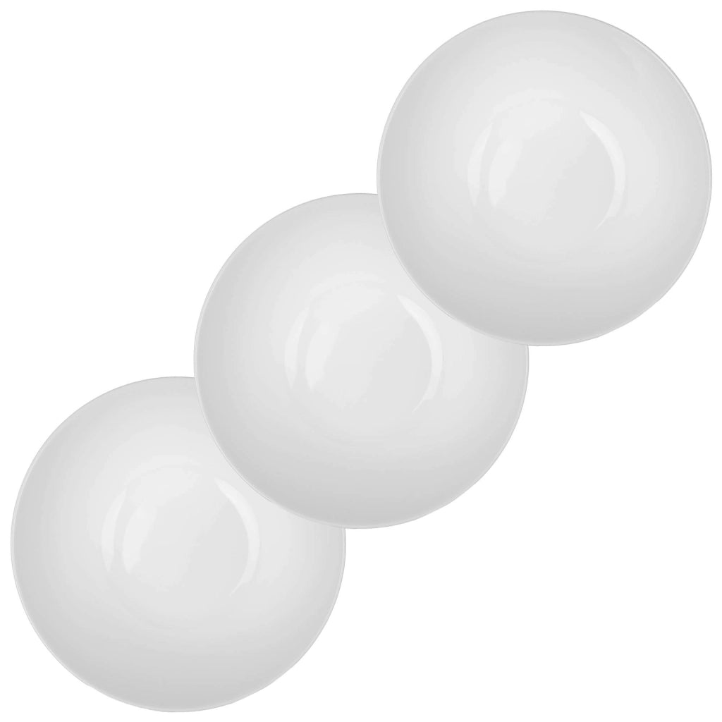 Set di 3 ciotole in vetro KADAX da 18 cm per insalata, zuppa e snack, colore bianco.