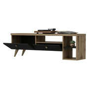 Filetto, Mobile Porta tv 2 Ripiani, 150x35x47h cm Nero Antracite