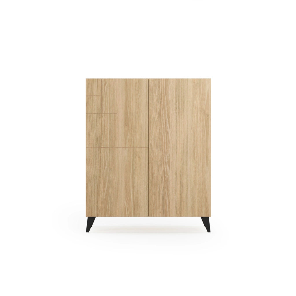 Scarpiera Herdasa effetto rovere dorato gambe nere 109x90x27