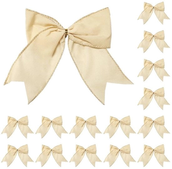 Decorazioni per albero di Natale 15 pezzi - Strisce di Natale in seta 15 cm - Decorazioni per albero di Natale - Confezione regalo - Decorazioni per albero di Natale - Filo flessibile - Decorazioni per albero di Natale
