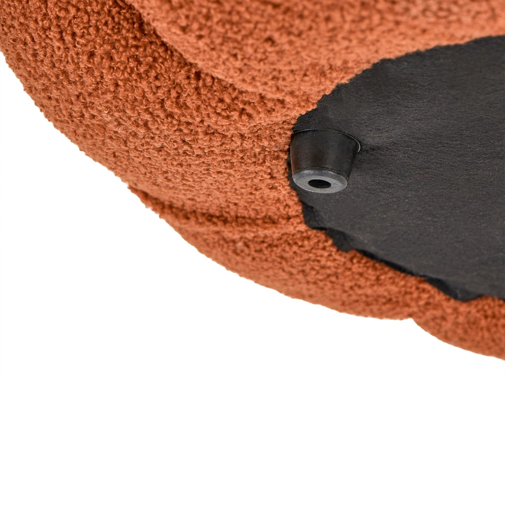 Pouf poggiapiedi moderno rotondo grande in tessuto boucle Marrone Soggiorno moderno Camera da letto