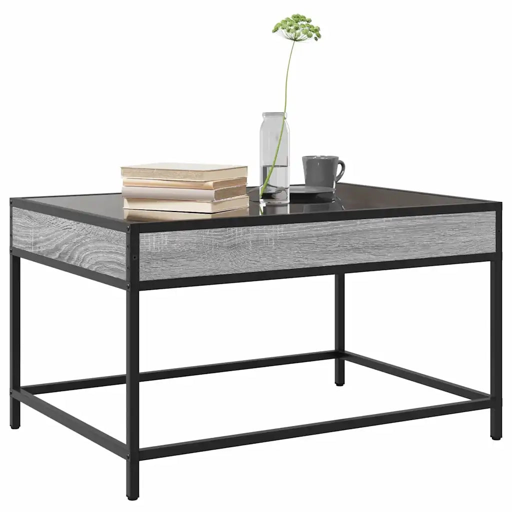 vidaXL Tavolino da Salotto con LED Infinity Grigio Sonoma 70x50x41 cm