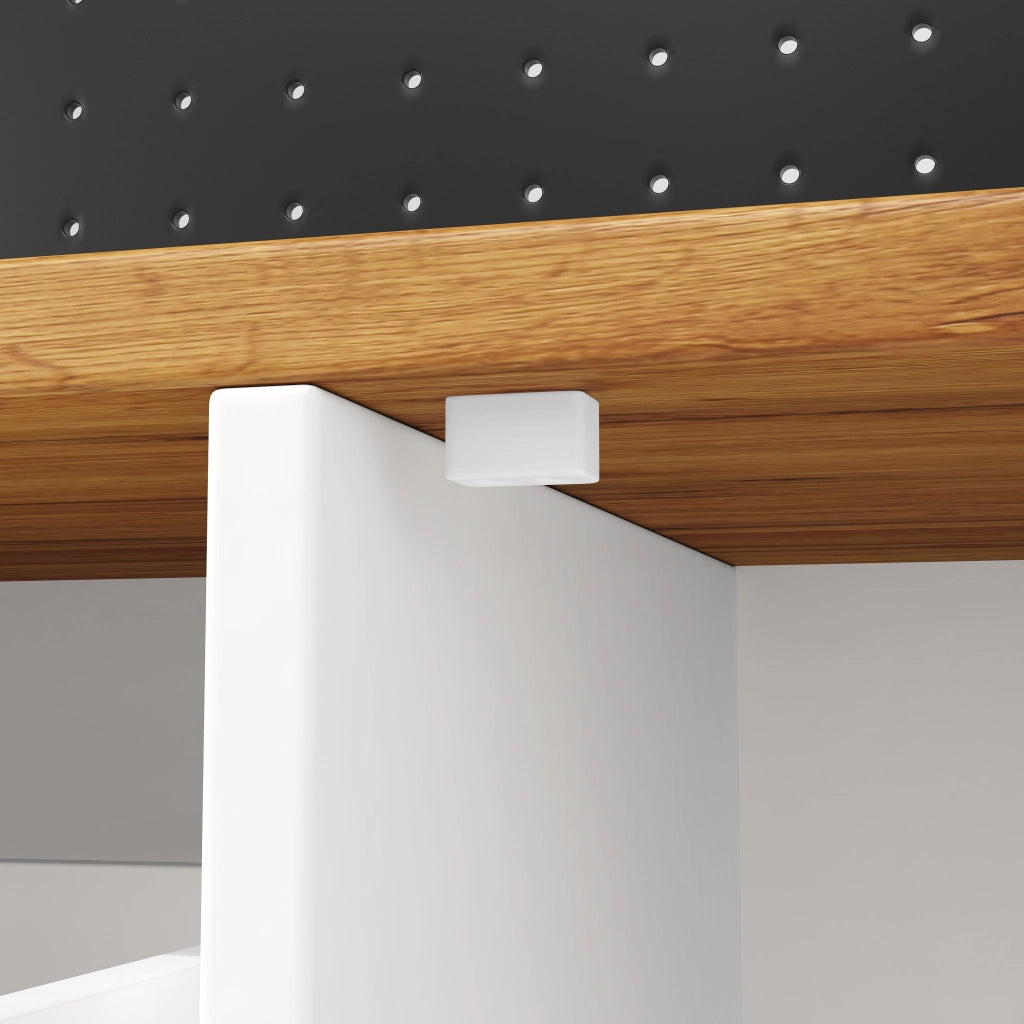 ARMADIO ALTO 145x39x171 cm Bianco in Vetro e MDF con LED