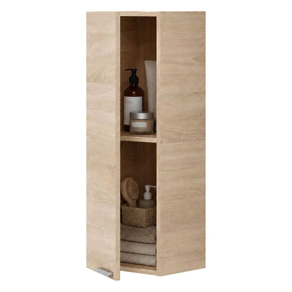 Parga, Mobile Pensile un Ripiano, 30x85h cm Marrone Rovere