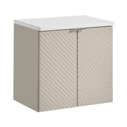Set da bagno AOKI: mobiletto sotto lavabo con ante 60cm + piano lavabo bianco