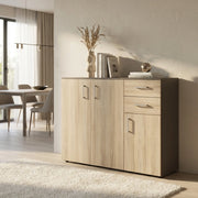 Madia Moderna con 2 cassetti e tre ante in Legno Composito cm 120x35x93 - READ