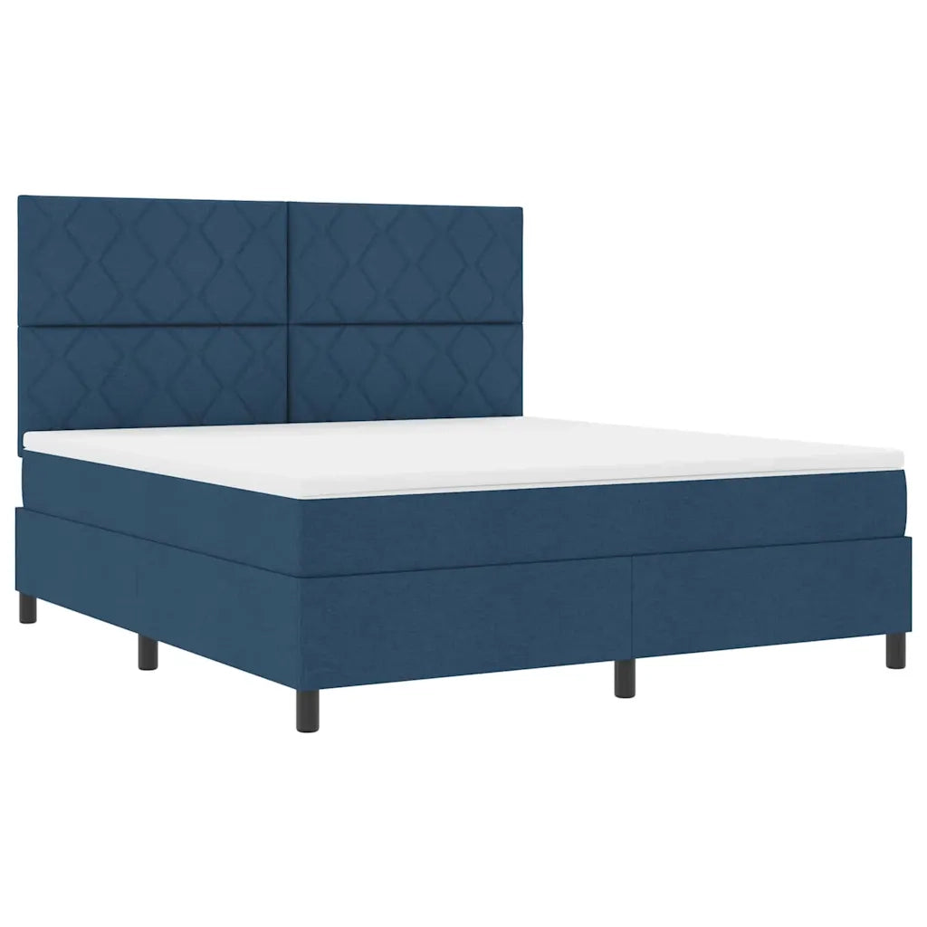 Letto a molle con testiera Blu 180 x 200 cm Tessuto 3339489