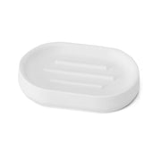Porta sapone bagno bianco crema design tondo in plastica Pop