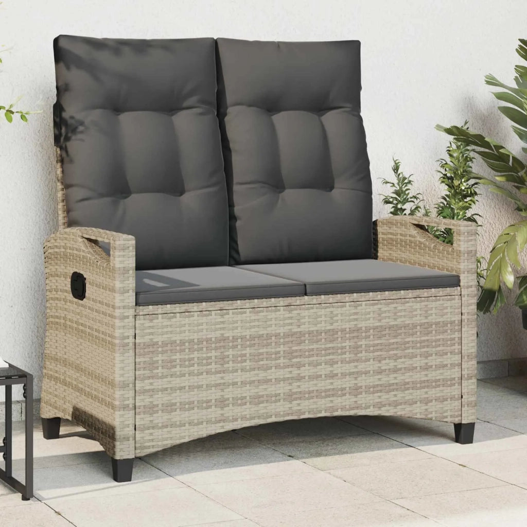 Panchina da giardino con cuscino 105 x 60 x 112 cm acciaio 42026855