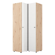 Armadio Camera da Letto Tavole, Guardaroba 2 Ante 4 Ripiani, 95x208h cm Bianco Opaco