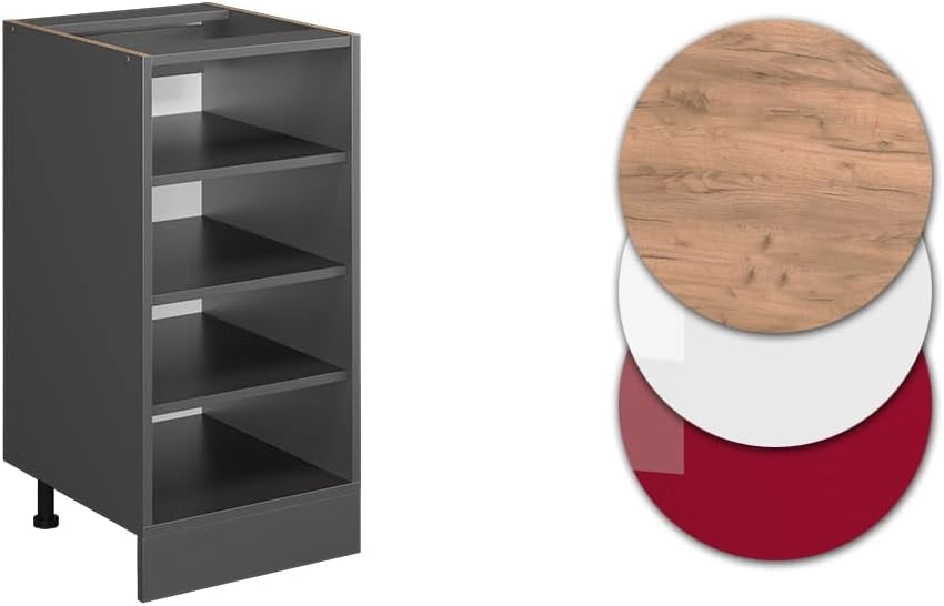 Scaffale da cucina R-Line, Antracite, 40 cm senza piano di lavoro, per la libera combinazione all'interno di sistemi cucina modulari