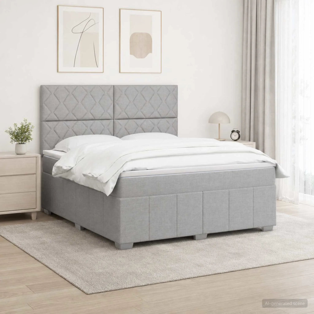 Letto box spring con materasso Grigio Chiaro 180 x 200 cm 3454204